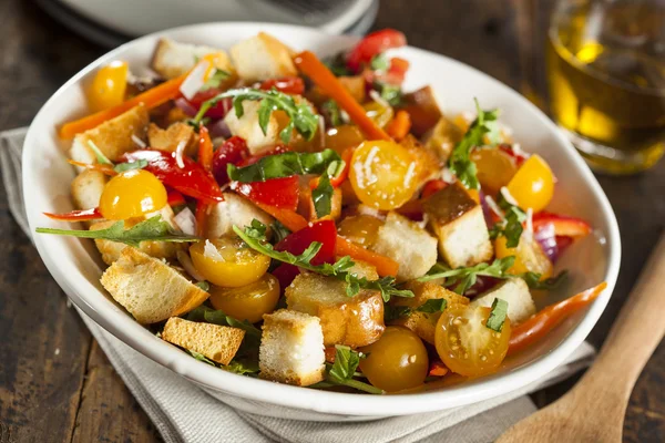Traditional Healthy Panzanella Salad — Stock Photo, Image