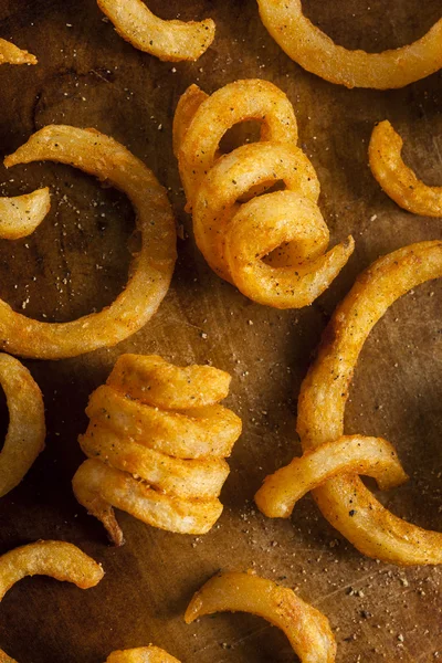 Spicy Seasoned Curly Fries — Stock Photo, Image