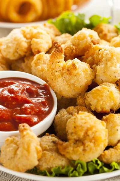 Organic Breaded Popcorn Shrimp — Stock Photo, Image