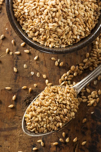 Organic Raw Flax Seeds — Stock Photo, Image