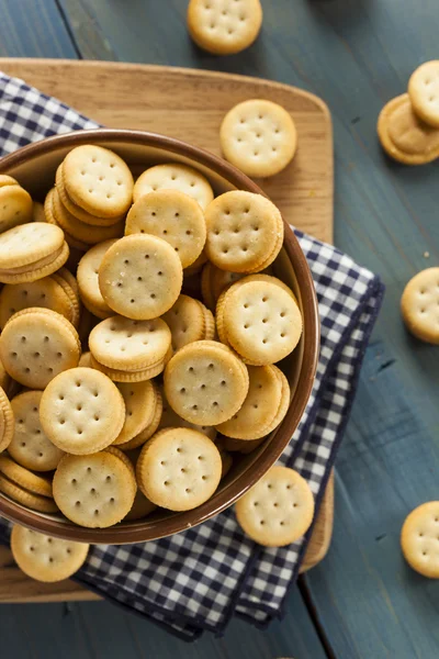 健康なピーナッツ バター サンドイッチ クラッカー — ストック写真