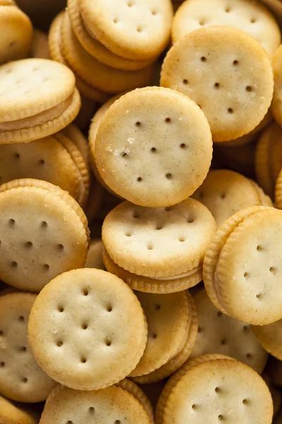 Gezonde pindakaas sandwich crackers — Stockfoto