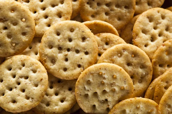 Trigo de grão inteiro Crackers redondos — Fotografia de Stock