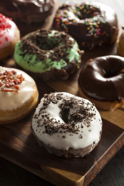 Assorted Homemade Gourmet Donuts — Stock Photo, Image