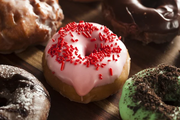 Assorted Homemade Gourmet Donuts — Stock Photo, Image