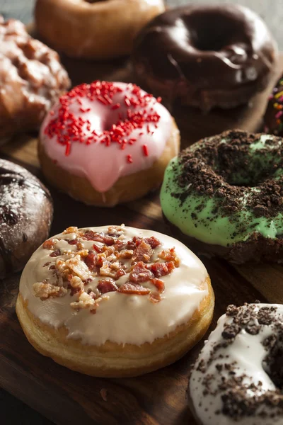 Assorted Homemade Gourmet Donuts — Stock Photo, Image