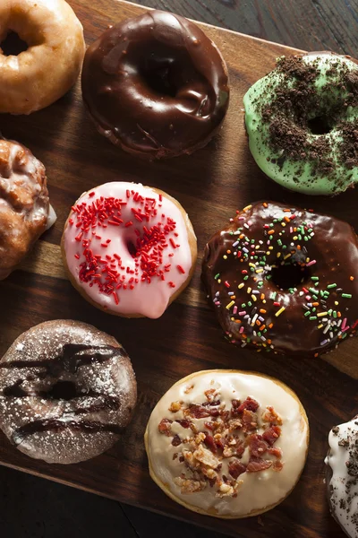 Assorted Homemade Gourmet Donuts — Stock Photo, Image