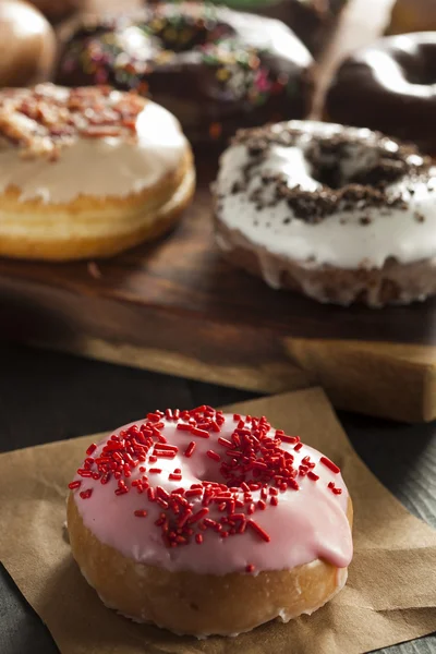 Assorted Homemade Gourmet Donuts — Stock Photo, Image