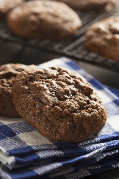 Házi double chocolate chip cookie-kat — Stock Fotó