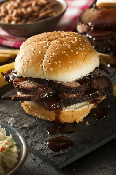 Smoked Barbecue Brisket Sandwich — Stock Photo, Image