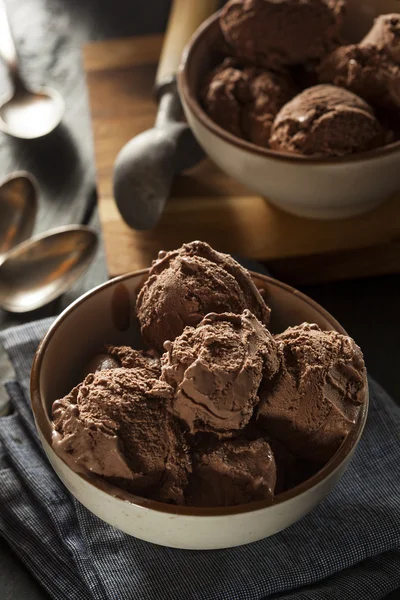 Homemade Dark Chocolate Ice Cream — Stock Photo, Image