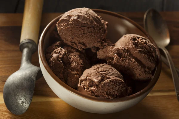 Homemade Dark Chocolate Ice Cream — Stock Photo, Image