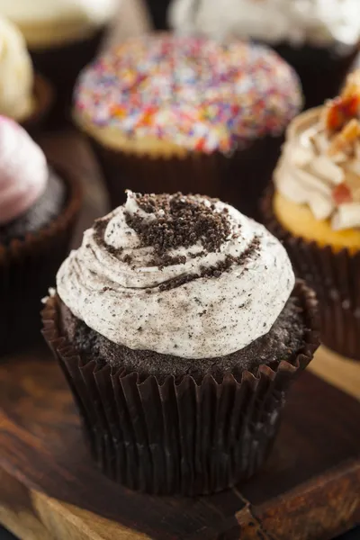 설탕 프로 스 팅과 컵 케이크 멋진 미식가 모듬 — 스톡 사진