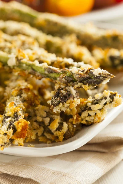 Homemade Panko Breaded Asparagus — Stock Photo, Image