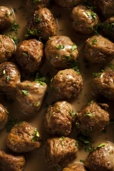 Homemade Swedish Meatballs with Cream Sauce