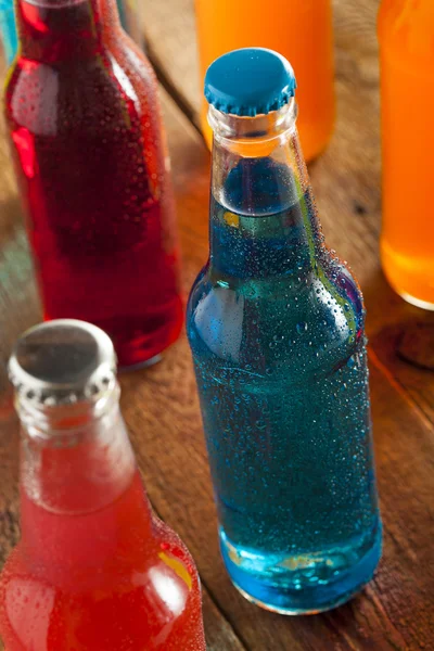 Assorted Organic Blue Craft Sodas — Stock Photo, Image