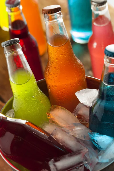 Assorted Organic Craft Sodas — Stock Photo, Image