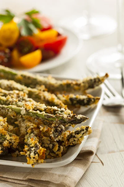 Homemade Panko Breaded Asparagus — Stock Photo, Image