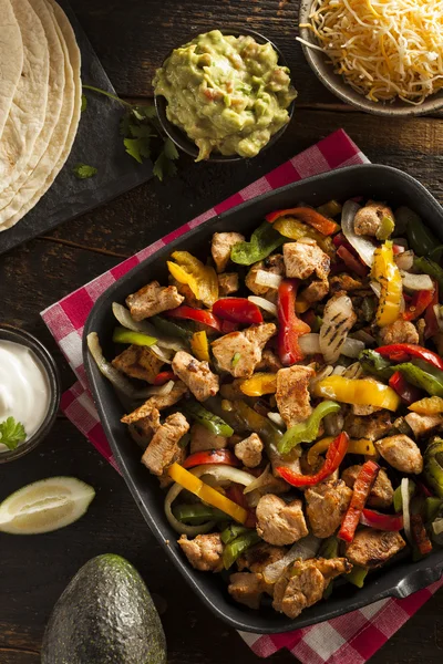 Fajitas de pollo caseras con verduras — Foto de Stock