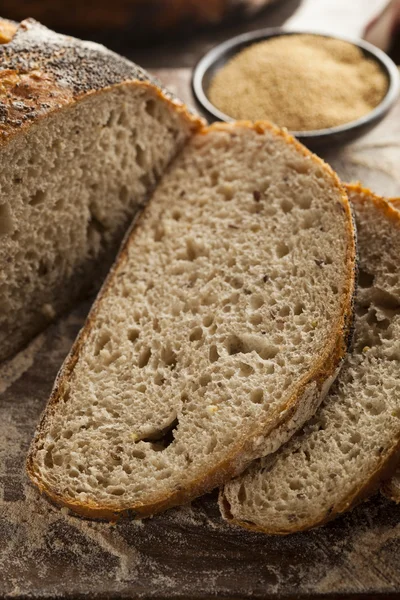 Økologisk hjemmelavet gammelt korn brød - Stock-foto