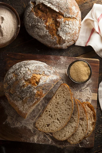Organik ev yapımı antik tahıl ekmeği — Stok fotoğraf