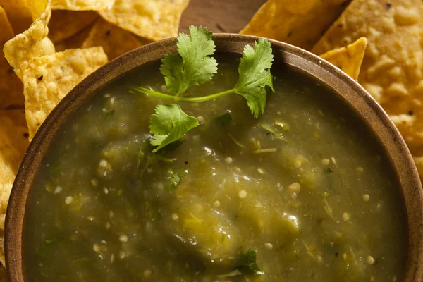 Zelfgemaakte salsa verde met koriander — Stockfoto