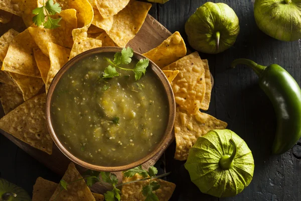 Zelfgemaakte salsa verde met koriander — Stockfoto