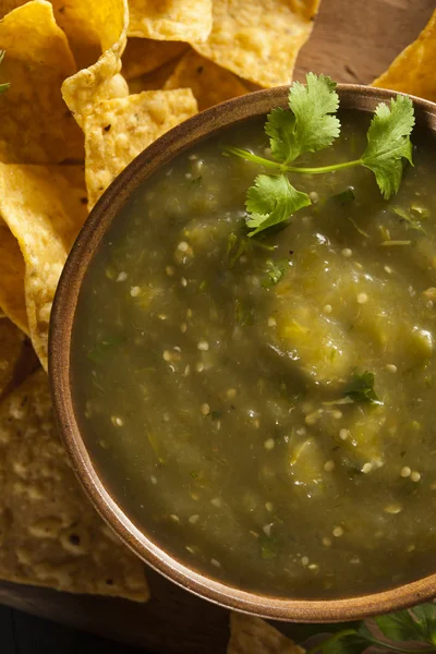 Homemade Salsa Verde with Cilantro — Stock Photo, Image