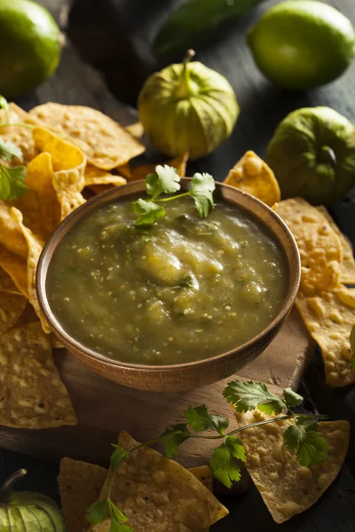 Zelfgemaakte salsa verde met koriander — Stockfoto