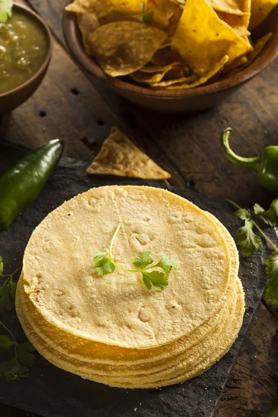 Tumpukan Corn Tortillas Homemade — Stok Foto