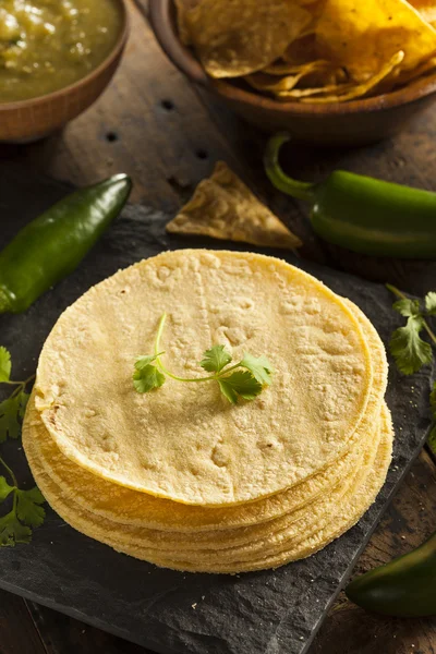 Pilha de Tortilhas de Milho Caseiro — Fotografia de Stock