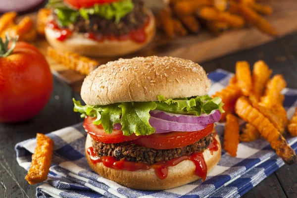 Ev yapımı sağlıklı vejetaryen quinoa burger — Stok fotoğraf