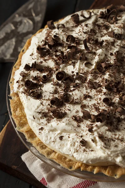 Homemade Black Bottom Cream Pie — Stock Photo, Image