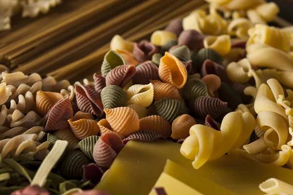 Assorted Homemade Dry Italian Pasta — Stock Photo, Image