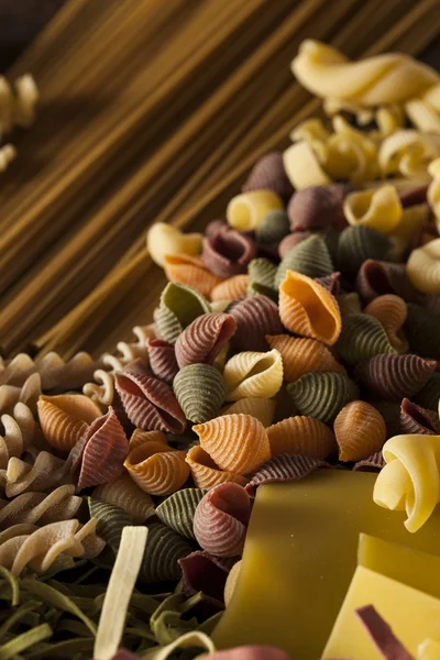 Assorted Homemade Dry Italian Pasta — Stock Photo, Image