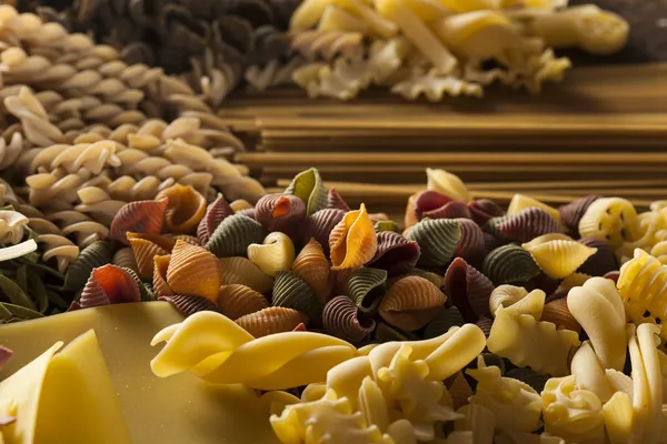 Assorted Homemade Dry Italian Pasta — Stock Photo, Image