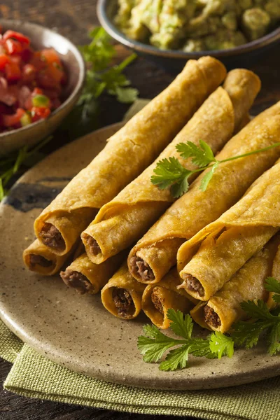 Homemade Mexican Beef Taquitos — Stock Photo, Image