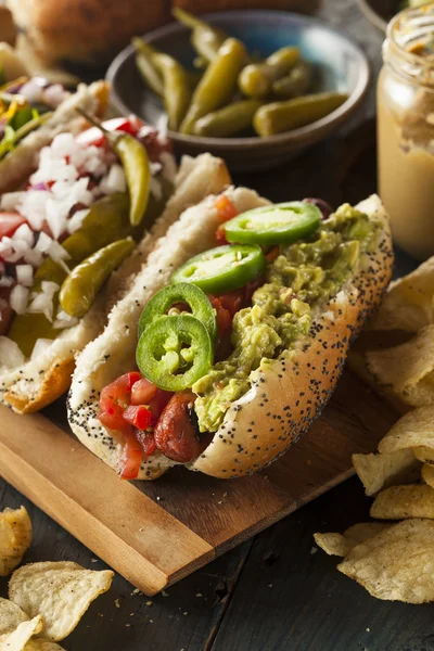 Gourmet Grilled All Beef Hots Dogs — Stock Photo, Image