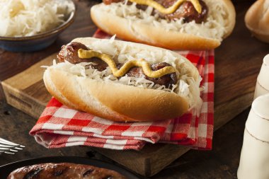 Homemade Bratwurst with Sauerkraut