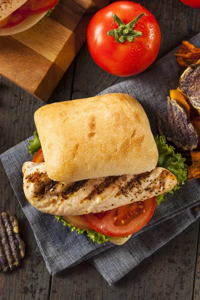 Gesundes gegrilltes Hühnersandwich — Stockfoto