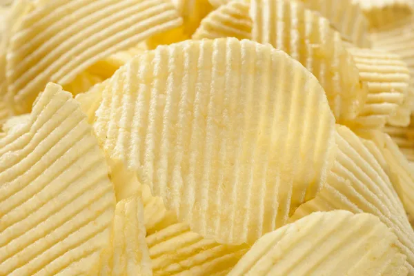 Unhealthy Crinkle Cut Potato Chips — Stock Photo, Image