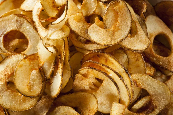 Homemade Spiral Cut Potato Chips — Stock Photo, Image