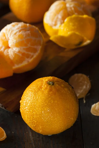 Naranjas frescas de mandarina orgánica cruda — Foto de Stock