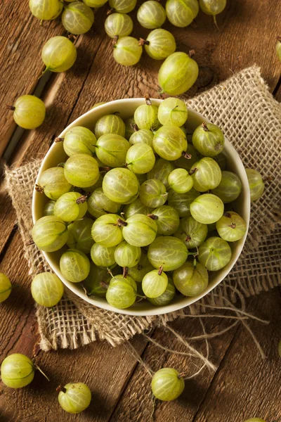 Organic Raw Green Gooseberries — Stock Photo, Image