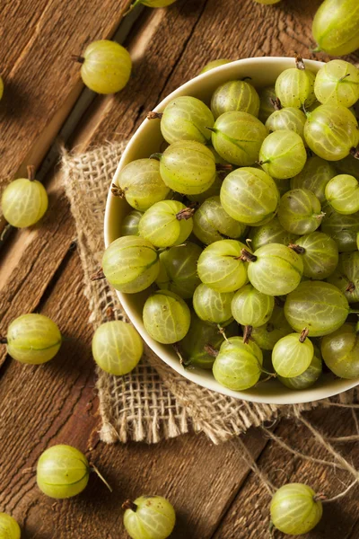 Organic Raw Green Gooseberries — Stock Photo, Image