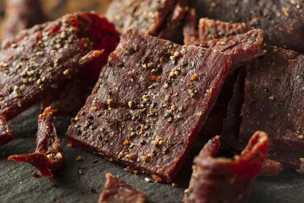 Carne seca con pimienta Jerky —  Fotos de Stock