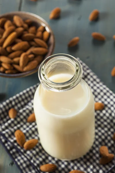 Leite de amêndoa branco orgânico — Fotografia de Stock