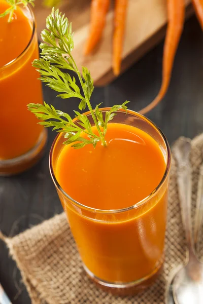 有机原料胡萝卜汁 — 图库照片