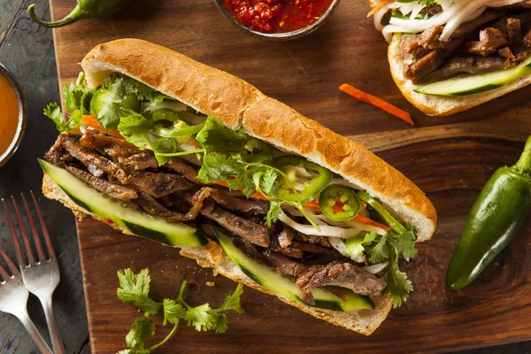 Vietnamese Pork Banh Mi Sandwich — Stock Photo, Image