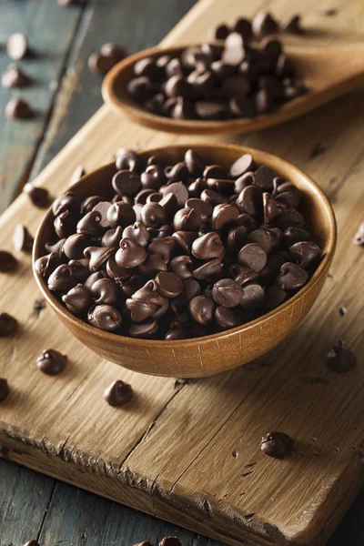 Organic Dark Chocolate Chips — Stock Photo, Image